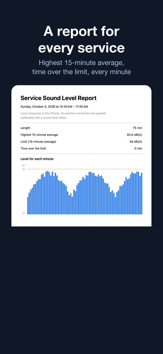 One-page service report screen